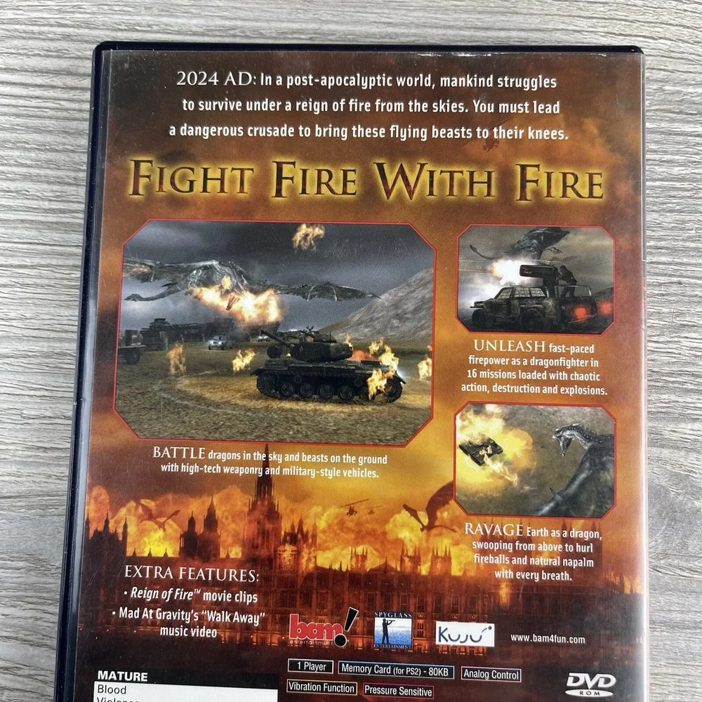 Reign of Fire PS2 Sony Playstation 2 Video Game Tested Working